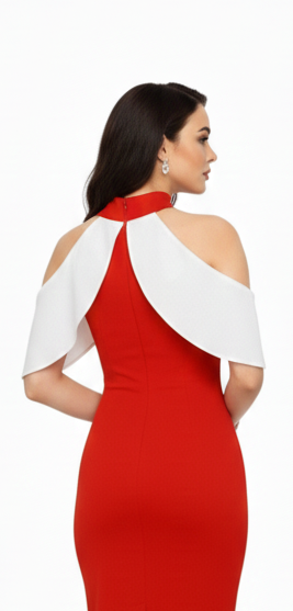 Scarlet Aura Cape Dress