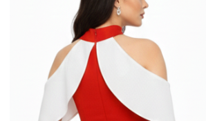 Scarlet Aura Cape Dress