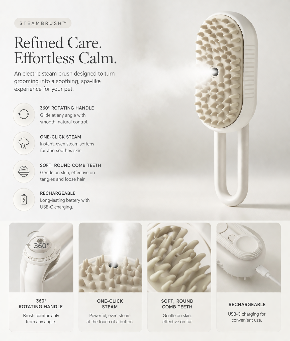 SteamBrush™ — Intelligent Pet Grooming System