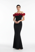 Scarlet Ruffle Mermaid Gown