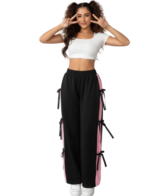 Black and Pink Ribbon pants